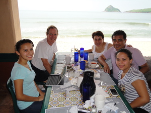 At the Hotel Playa with Enrique, Anna, and the kids