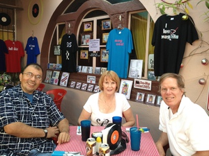 Juan Antonio, Nadine, and Henry at the Early Bird Cafe in Ajijic